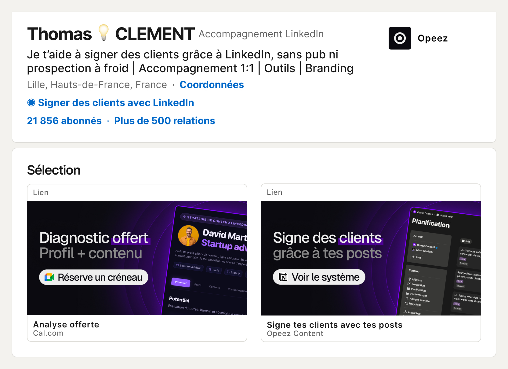 Profil qui inspire confiance et pousse à l'action